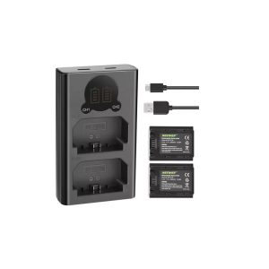 شارژر و باطری دوربین Neewer Dual USB Battery Charger with LED Display and 2 NP-FZ100 Batteries