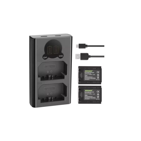 شارژر و باطری دوربین Neewer Dual USB Battery Charger with LED Display and 2 NP-FZ100 Batteries - تصویر 1