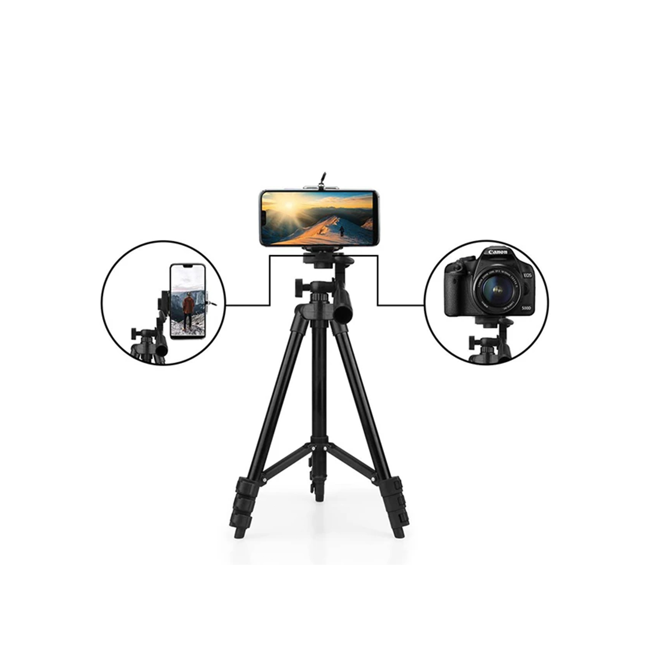 سه پایه دوربین نست مدل NT-510 به همراه گیره نگهدارنده موبایل - Image 2
